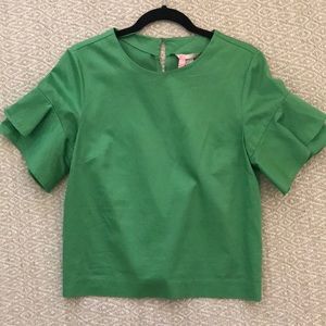 H&M’s green bell sleeve cotton top. Size 8